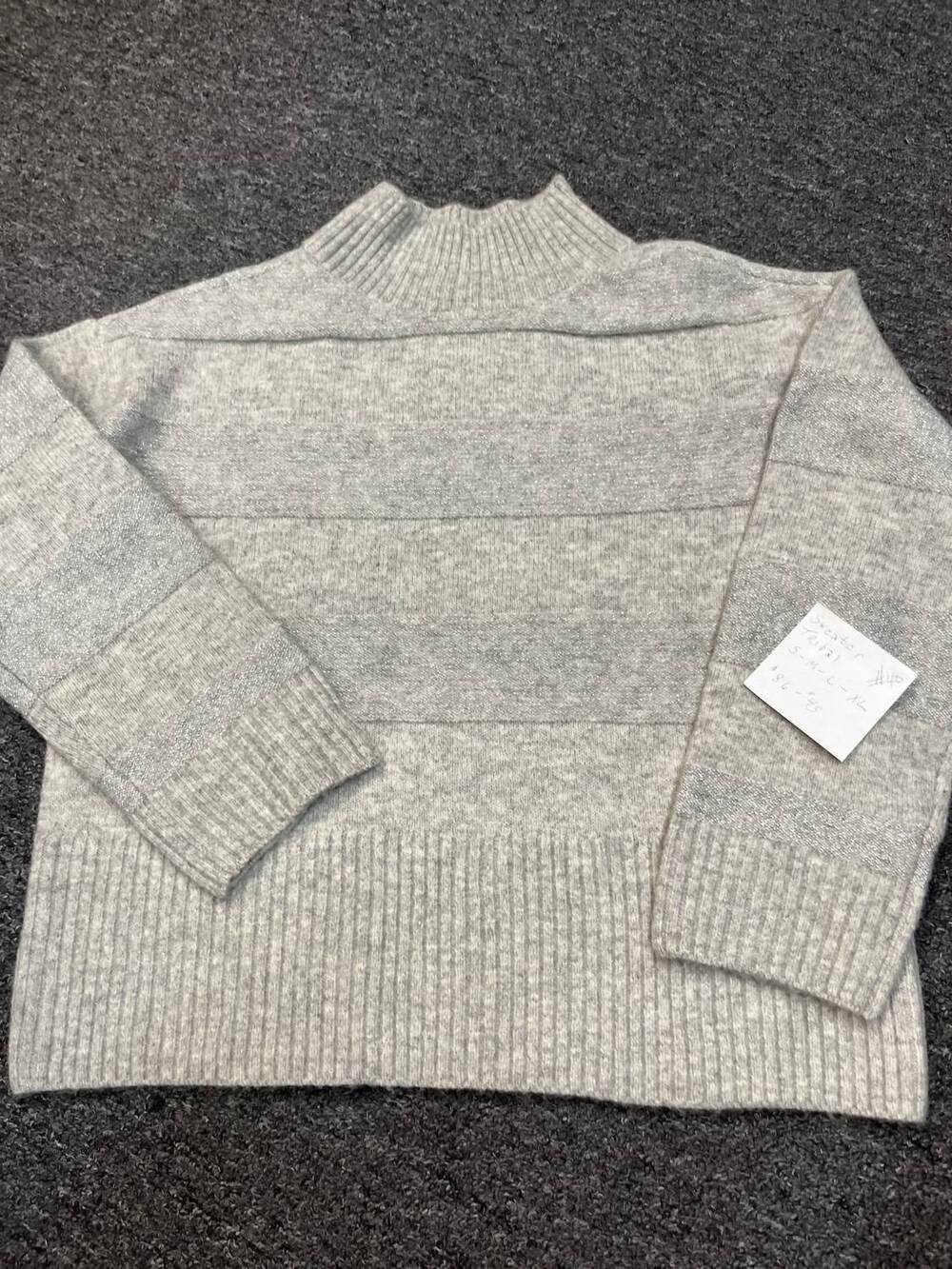 NEW TRIBAL women's mock neck sweater in grey mix